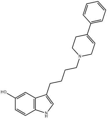 3-[4-[(3,6-ジヒドロ-4-フェニルピリジン)-1(2H)-イル]ブチル]-1H-インドール-5-オール 化学構造式