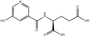 N-(5-ヒドロキシニコチノイル)-L-グルタミン酸 化学構造式