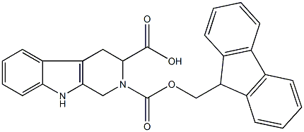 2-(((9H-fluoren-9-yl)methoxy)carbonyl)-2,3,4,9-tetrahydro-1H-pyrido[3,4-b]indole-3-carboxylic acid Struktur