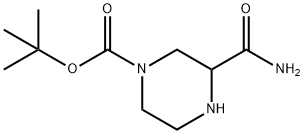 4-tert-ブトキシカルボニルピペラジン-2-カルボアミド 化学構造式