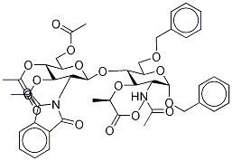 N-Acetyl-1,6-bis-O-(phenylMethyl)-4-O-[3,4,6-tri-O-acetyl-2-deoxy-2-(1,3-dihydro-1,3-dioxo-2H-isoindol-2-yl)-β-D-gl Struktur