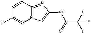 2,2,2-トリフルオロ-N-(6-フルオロイミダゾ[1,2-A]ピリジン-2-イル)アセトアミド 化学構造式