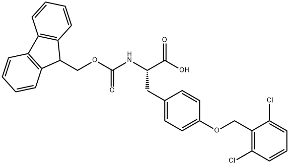 FMOC-TYR(2,6-DICHLORO-BZL)-OH, 112402-12-7, 结构式