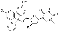 1-[5-(O-DIMETHOXYTRITYL)-2-DEOXY-BETA-D-THREO-PENTOFURANOSYL]THYMINE 化学構造式