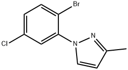 1-(2-溴-5-氯苯基)-3-甲基-1H-吡唑, 1125828-26-3, 结构式
