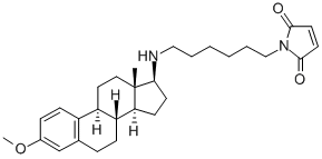 (17β)-3-メトキシ-17-[6-[(2,5-ジヒドロ-2,5-ジオキソ-1H-ピロール)-1-イル]ヘキシルアミノ]エストラ-1,3,5(10)-トリエン 化学構造式
