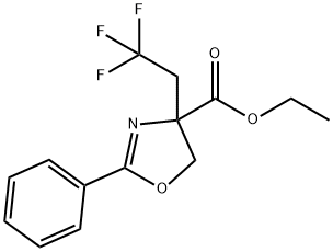 Ethyl 2-phenyl-4-(2,2,2-trifluoroethyl)-4,5-dihydrooxazole-4-carboxylate Struktur
