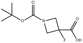 1-(叔丁氧基羰基)-3-氟氮杂丁烷-3-羧酸, 1126650-67-6, 结构式