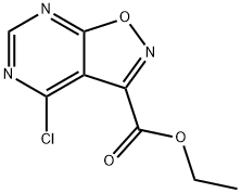 4-Chloroisoxazolo[5,4-d]pyrimidine-3-carboxylic acid ethyl ester 化学構造式