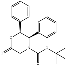 (2S,3R)-(+)-6-オキソ-2,3-ジフェニル-4-モルホリンカルボン酸TERT-ブチル 化学構造式