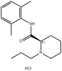 ROPIVACAINE  RELATED  COMPOUND  B  (50 MG) ((R)-(+)-1 -PROPYLPIPERIDINE-2-CARBOXYLIC  ACID (2,6-DIMETHYLPHENYL)-AMIDE   HYDROCHLORIDE MONOHYDRATE) Struktur