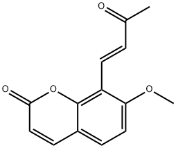7-メトキシ-8-[(E)-3-オキソ-1-ブテニル]-2H-1-ベンゾピラン-2-オン 化学構造式