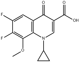 1-Cyclopropyl-6,7-difluoro-1,4-dihydro-8-methoxy-4-oxo-3-quinolinecarboxylic acid Struktur