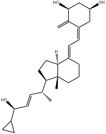 (22E,24R)-1α,24-ジヒドロキシ-26,27-シクロ-22,23-ジデヒドロコレカルシフェロール 化学構造式