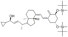 (1S,4R,E)-4-((1R,3aS,7aR,E)-4-((Z)-2-((3S,5R)-3,5-bis((tert-butyldiMethylsilyl)oxy)-2-Methylenecyclohexylidene)ethylidene)-7a-Methyloctahydro-1H-inden-1-yl)-1-cyclopropylpent-2-en-1-ol Struktur