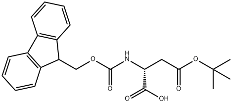 N-[(9H-フルオレン-9-イルメトキシ)カルボニル]-D-アスパラギン酸4-tert-ブチル 化学構造式