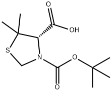 (S)-BOC-5,5-ジメチル-1,3-チアゾリジン-4-カルボン酸 化学構造式