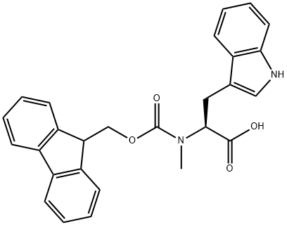 Nα-(9H-フルオレン-9-イルメトキシカルボニル)-Nα-メチル-L-トリプトファン 化学構造式
