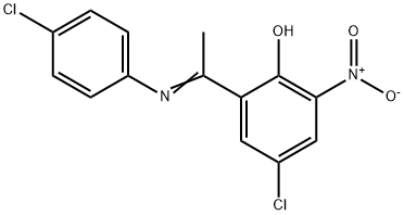 4-CHLORO-2-[1-[(4-CHLOROPHENYL)IMINO]ETHYL]-6-NITRO-PHENOL Structure