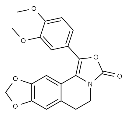 3H-[1,3]Dioxolo[4,5-g]oxazolo[4,3-a]isoquinolin-3-one,  1-(3,4-dimethoxyphenyl)-5,6-dihydro- Struktur
