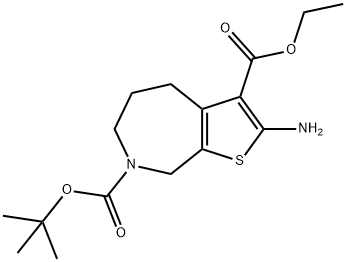 7-tert-butyl 3-ethyl 2-aMino-5,6-dihydro-4H-thieno[2,3-c]azepine-3,7(8H)-dicarboxylate Struktur
