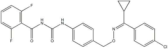 N-[[4-[[[(4-chlorophenyl)-cyclopropyl-methylidene]amino]oxymethyl]phen yl]carbamoyl]-2,6-difluoro-benzamide Structure