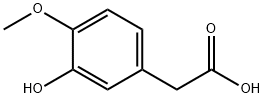 3-ヒドロキシ-4-メトキシフェニル酢酸 化学構造式