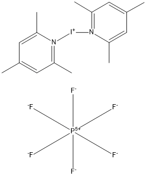 Bis(2,4,6-trimethylpyridine)iodine(I) hexafluorophosphate Struktur