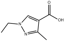 1-エチル-3-メチル-1H-ピラゾール-4-カルボン酸 化学構造式