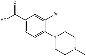 3-溴-4-(4-甲基-1-哌嗪基)苯甲酸,1131622-55-3,结构式