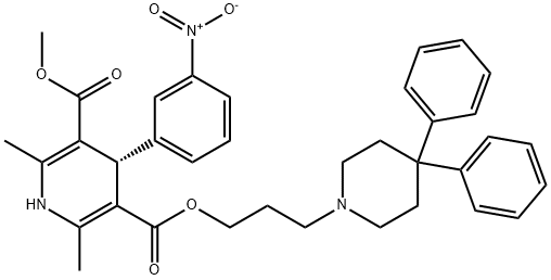 113165-32-5 (S)-1,4-ジヒドロ-2,6-ジメチル-4β-(3-ニトロフェニル)-3,5-ピリジンジカルボン酸3-[3-(4,4-ジフェニルピペリジン-1-イル)プロピル]5-メチル