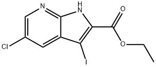 5-氯-3-碘-1H-吡咯并[2,3-B]吡啶-2-羧酸乙酯,1132610-98-0,结构式