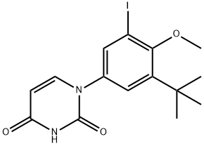 1-(3-叔丁基-5-碘-4-甲氧基苯基)嘧啶-2,4(1H,3H)-二酮, 1132940-53-4, 结构式
