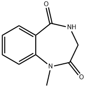 1-メチル-3,4-ジヒドロ-1H-1,4-ベンゾジアゼピン-2,5-ジオン 化学構造式