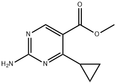 2-アミノ-4-シクロプロピルピリミジン-5-カルボン酸メチル 化学構造式