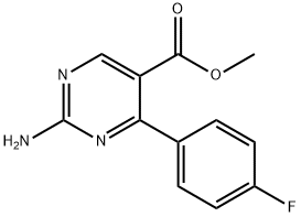 2-アミノ-4-(4-フルオロフェニル)ピリミジン-5-カルボン酸メチル 化学構造式