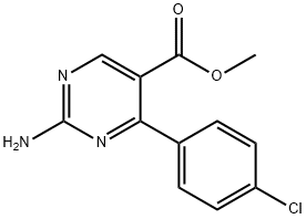 2-アミノ-4-(4-クロロフェニル)ピリミジン-5-カルボン酸メチル 化学構造式