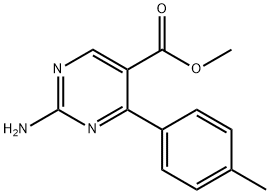 2-アミノ-4-(P-トリル)ピリミジン-5-カルボン酸メチル 化学構造式