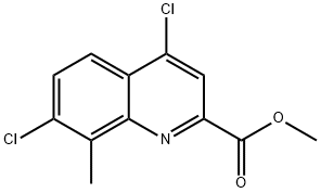 METHYL 4,7-DICHLORO-8-METHYLQUINOLINE-2-CARBOXYLATE, 1133115-64-6, 结构式