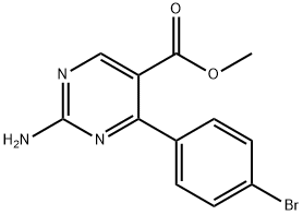 2-アミノ-4-(4-ブロモフェニル)ピリミジン-5-カルボン酸メチル 化学構造式