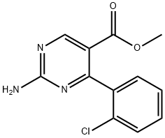2-アミノ-4-(2-クロロフェニル)ピリミジン-5-カルボン酸メチル 化学構造式