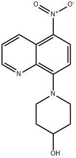 1-(5-ニトロキノリン-8-イル)ピペリジン-4-オール 化学構造式