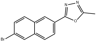 2-(6-ブロモナフタレン-2-イル)-5-メチル-1,3,4-オキサジアゾール 化学構造式
