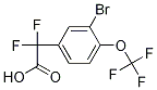 2-(3-ブロモ-4-(トリフルオロメトキシ)フェニル)-2,2-ジフルオロ酢酸 化学構造式
