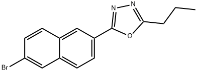 2-(6-ブロモナフタレン-2-イル)-5-プロピル-1,3,4-オキサジアゾール 化学構造式