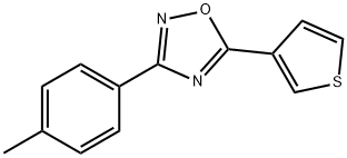 5-(チオフェン-3-イル)-3-(P-トリル)-1,2,4-オキサジアゾール 化学構造式