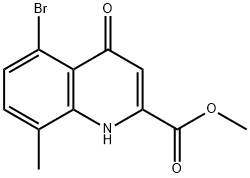 5-ブロモ-8-メチル-4-オキソ-1,4-ジヒドロキノリン-2-カルボン酸メチル 化学構造式