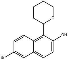 6-ブロモ-1-(テトラヒドロ-2H-ピラン-2-イル)ナフタレン-2-オール 化学構造式