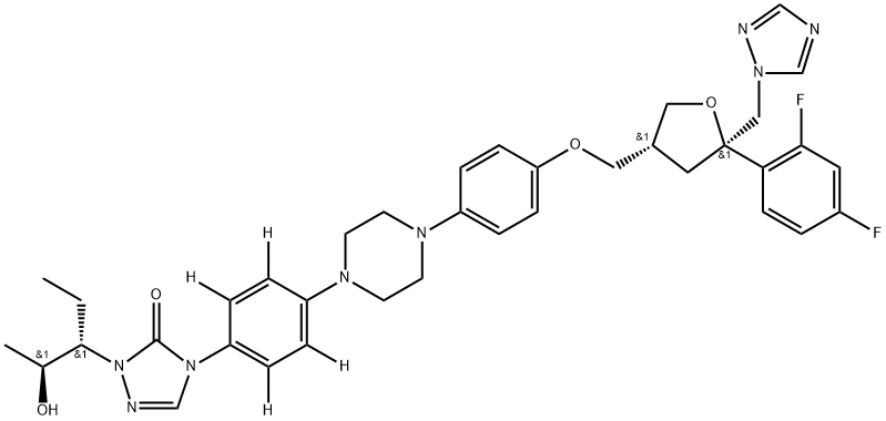 泊沙康唑-D5, 1133712-26-1, 结构式