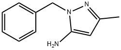 1-ベンジル-3-メチル-1H-ピラゾール-5-アミン 化学構造式